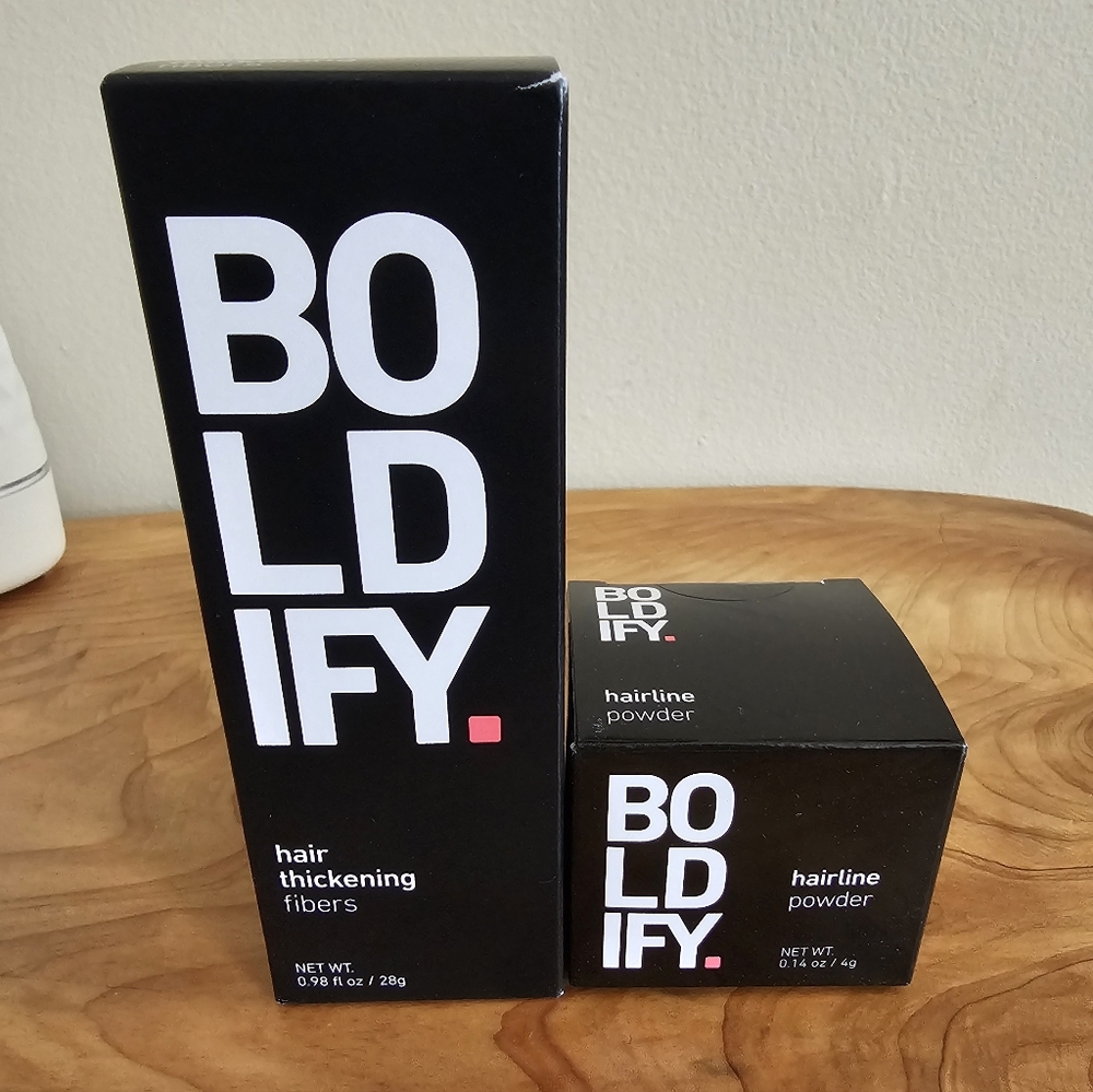 Boldify Hair Thickening Fibers and Hairline Powder Set
